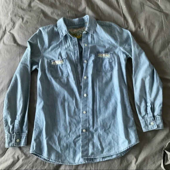 Custom Embroidered Jean Button Up - Picture 5 of 5